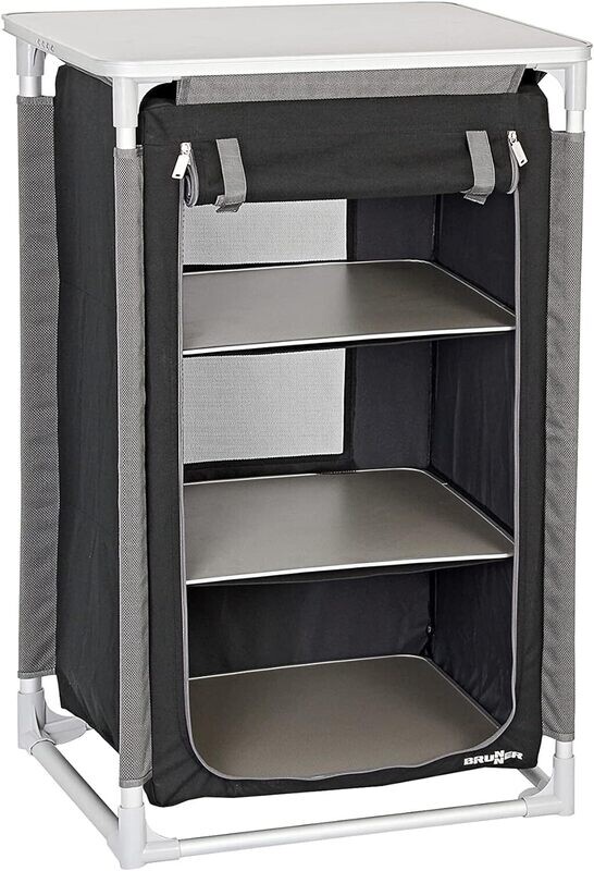 Camping Storage Cupboard with 3 Shelves – Portable Organizer for Outdoor Gear and Supplies