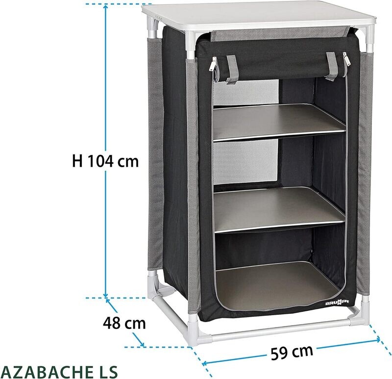 Camping Storage Cupboard with 3 Shelves – Portable Organizer for Outdoor Gear and Supplies