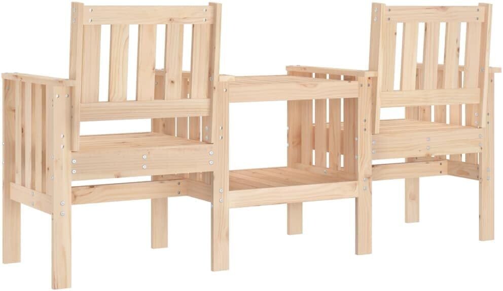 2-Seater Comfortable Bench with Built-In Table for Outdoor Seating