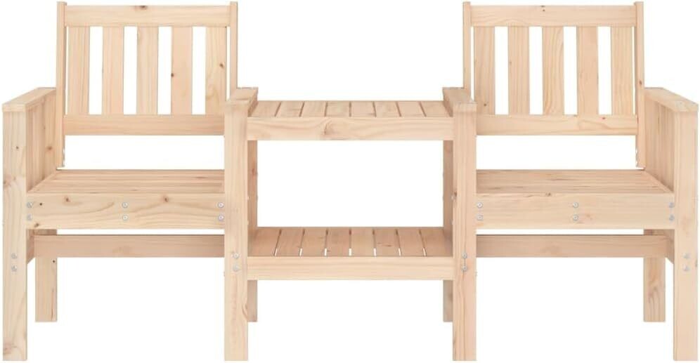 2-Seater Comfortable Bench with Built-In Table for Outdoor Seating