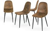 4 Dining Chairs Soft Chairs and Backrest Kitchen Chairs with Solid Metal Legs for Living Room Lounge Home Brown