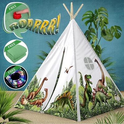Dinosaur Discovery Play Tent with Roar Button Pop Up Tents for Kids, Indoor &amp; Outdoor Kids Playhouse
