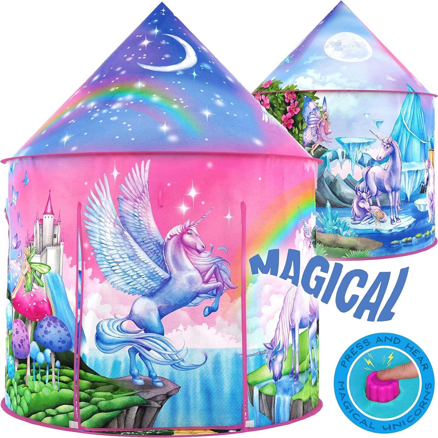 Dinosaur Discovery Play Tent with Roar Button Pop Up Tents for Kids, Indoor &amp; Outdoor Kids Playhouse