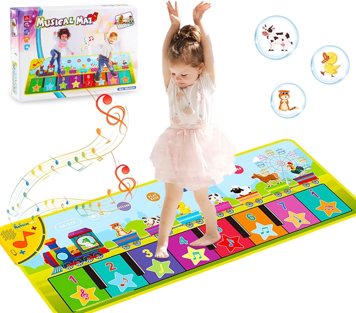 Children's Music Mat, Piano Mat, Children's Birthday Gifts, Educational Toy Gifts for 1 2 3 4 Years Boys Girls Toddlers, Baby