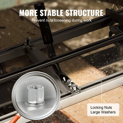 Portable Sawmill 14"-48" Guide Bar, Galvanized Steel Chainsaw Planking Mill, 0.2"-11.81" Cutting Thickness, Wood Lumber Cross Cutting Saw Mill for Builders and Woodworkers