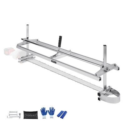 Portable Sawmill 14&quot;-48&quot; Guide Bar, Galvanized Steel Chainsaw Planking Mill, 0.2&quot;-11.81&quot; Cutting Thickness, Wood Lumber Cross Cutting Saw Mill for Builders and Woodworkers