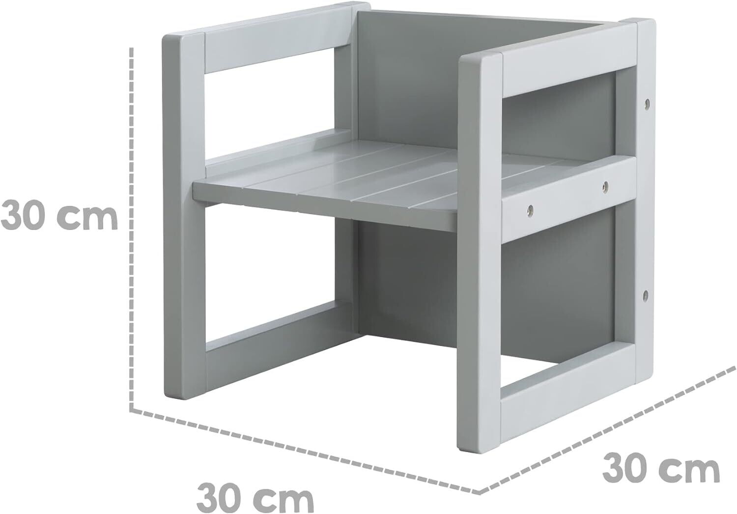 Country House Style Kids Furniture Set – Convertible Stool &amp; Table, Transforms into Children&#39;s Bench