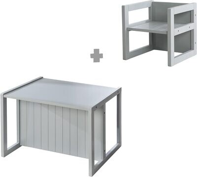 Country House Style Kids Furniture Set – Convertible Stool & Table, Transforms into Children's Bench