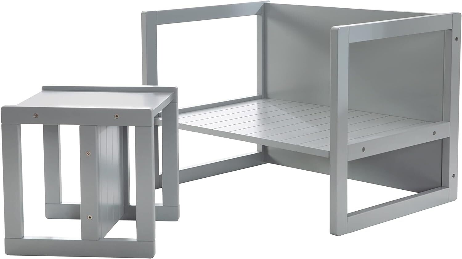 Country House Style Kids Furniture Set – Convertible Stool &amp; Table, Transforms into Children&#39;s Bench
