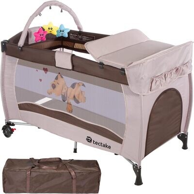 Children's Travel Bed, Height-Adjustable with Baby Insert, Multiple Colours, Portable Travel Cot for Kids