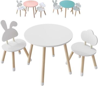 Children&#39;s wooden table with chairs