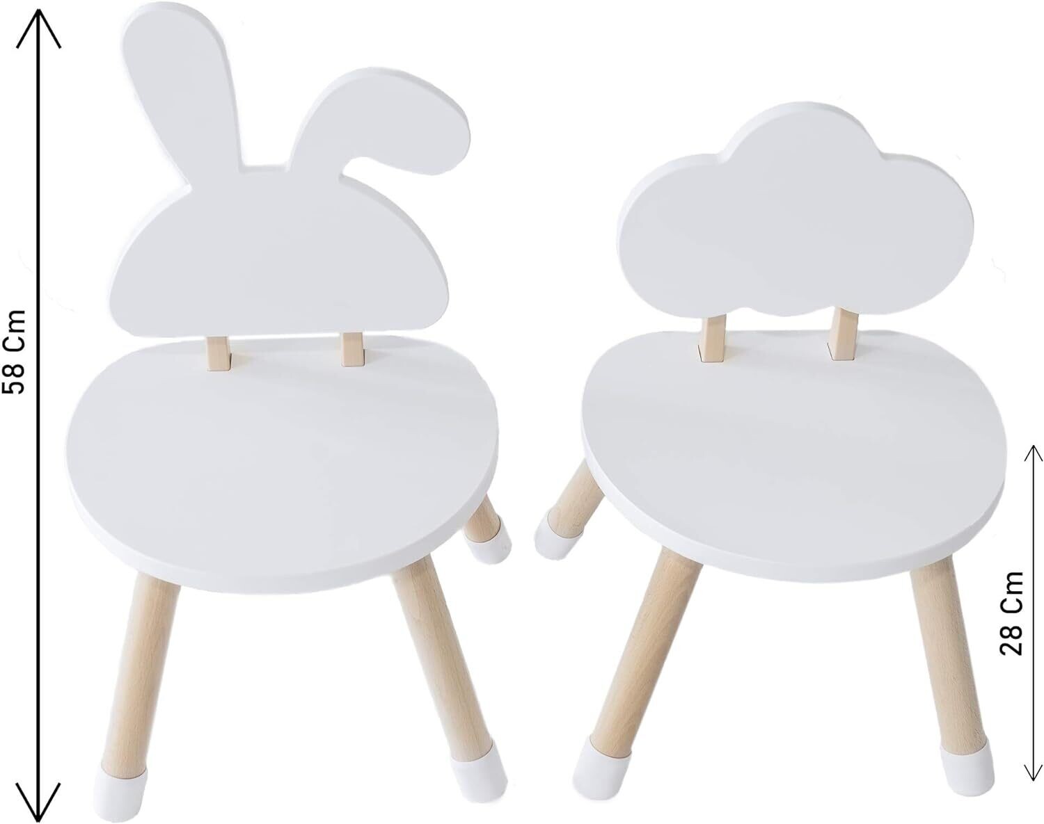 Children&#39;s Wooden Table and Chairs Set, Kids Furniture for Playroom and Bedroom