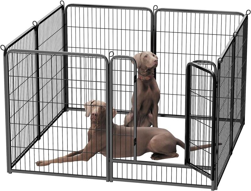 8 Panel Puppy Pen with Door, 100cm High Indoor/Outdoor Pet Exercise Playpen – Portable Detachable Enclosure for Dogs, Puppies, Cats, Rabbits, and Small Animals