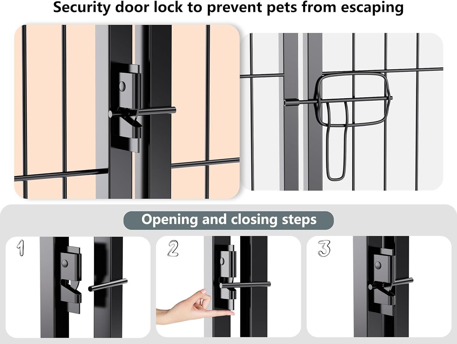 8 Panel Puppy Pen with Door, 100cm High Indoor/Outdoor Pet Exercise Playpen – Portable Detachable Enclosure for Dogs, Puppies, Cats, Rabbits, and Small Animals