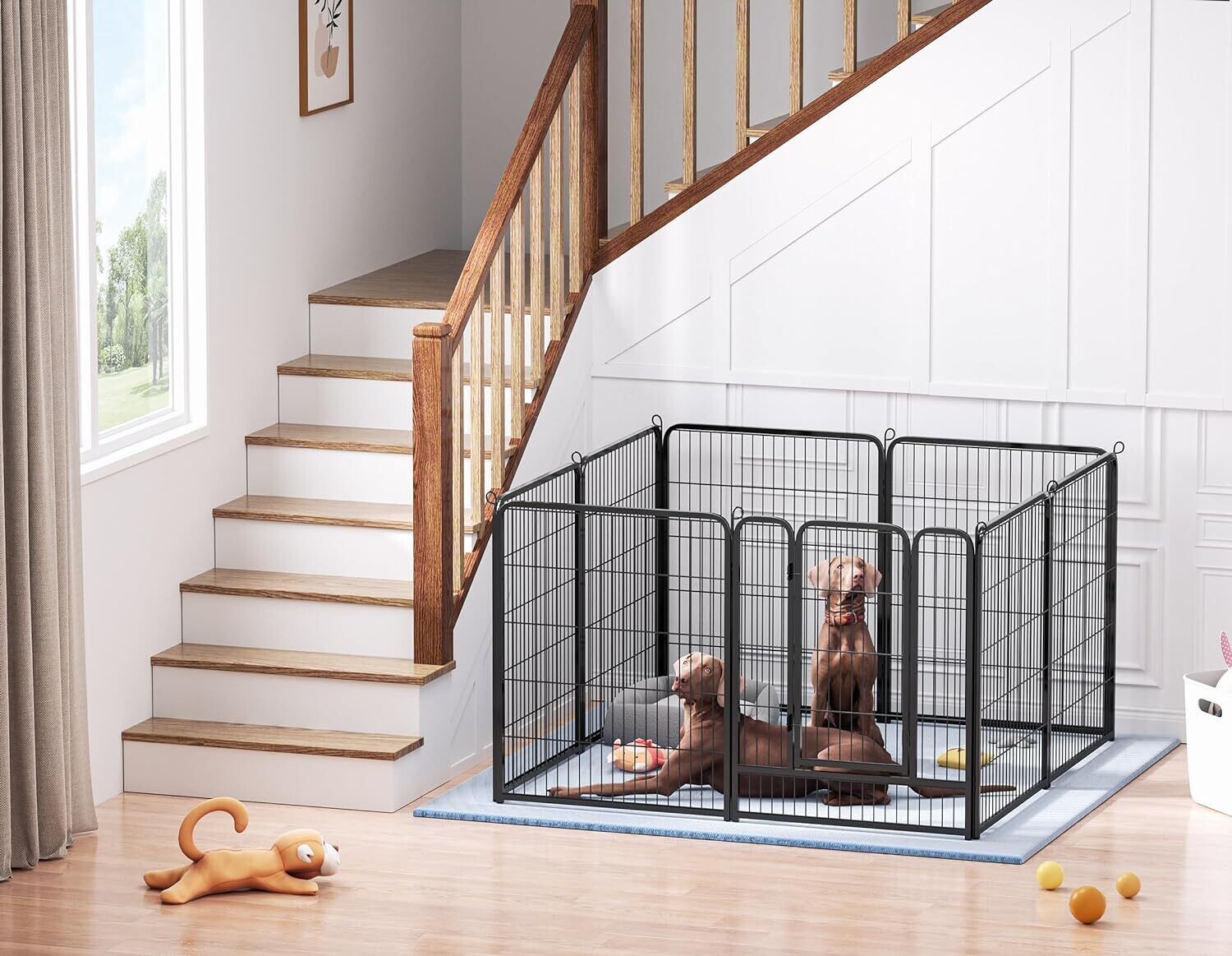 8 Panel Puppy Pen with Door, 100cm High Indoor/Outdoor Pet Exercise Playpen – Portable Detachable Enclosure for Dogs, Puppies, Cats, Rabbits, and Small Animals