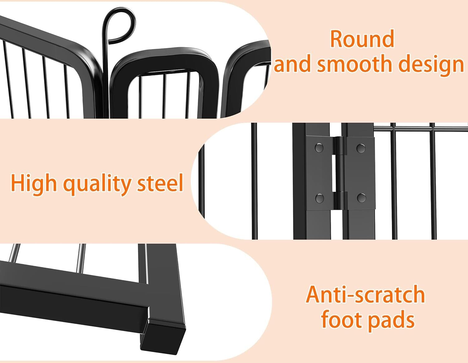 8 Panel Puppy Pen with Door, 100cm High Indoor/Outdoor Pet Exercise Playpen – Portable Detachable Enclosure for Dogs, Puppies, Cats, Rabbits, and Small Animals
