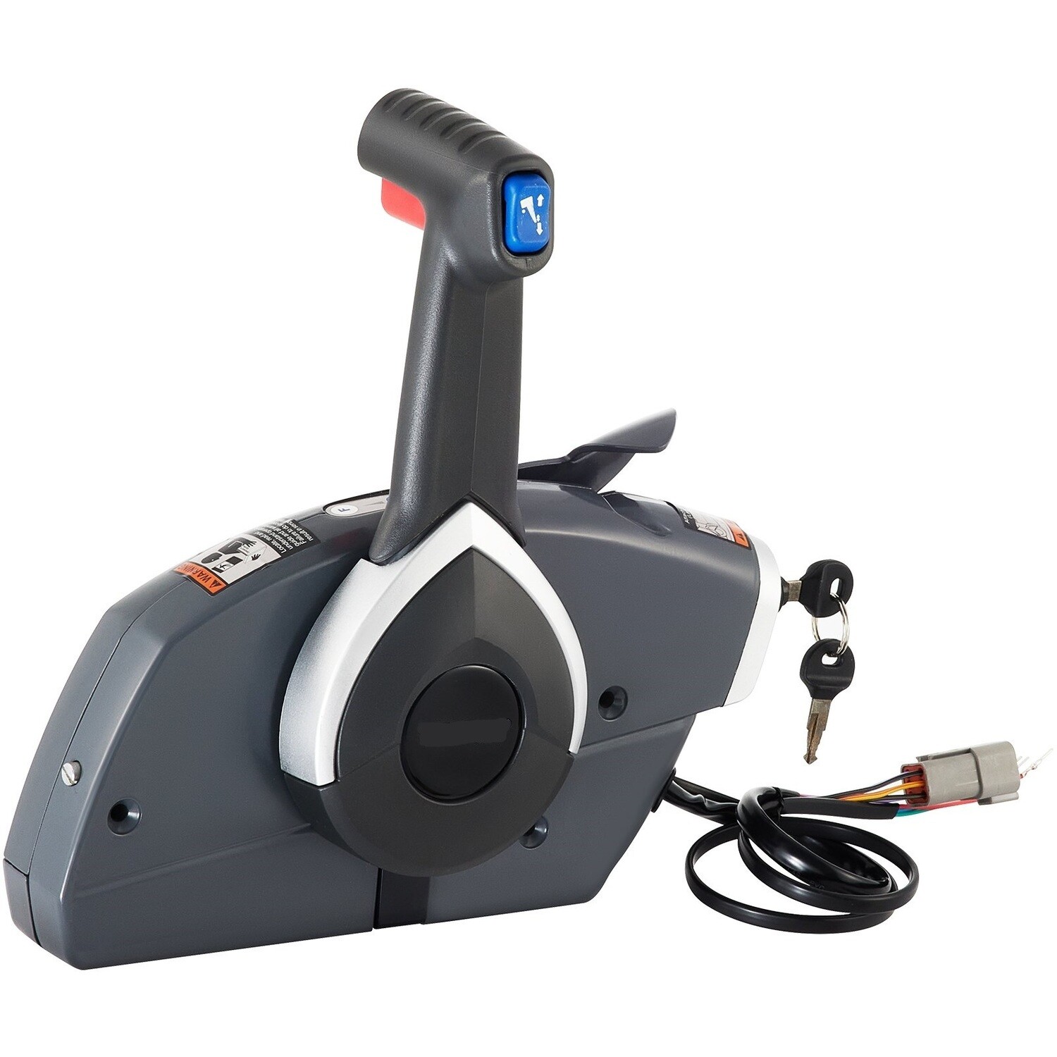 Remote Control Box Side Mount – Outboard Remote Control System with Emergency Cord &amp; Clip for Boats and Watercrafts