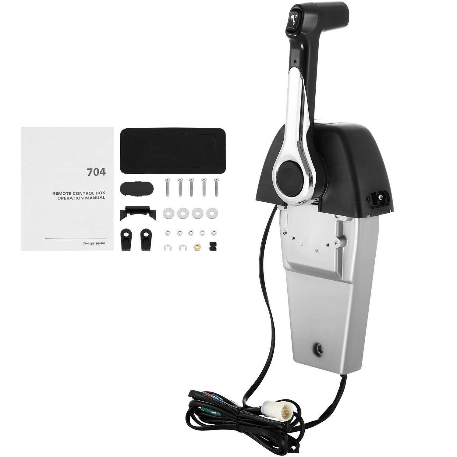 Remote Control Box Side Mount – Outboard Remote Control System with Emergency Cord &amp; Clip for Boats and Watercrafts