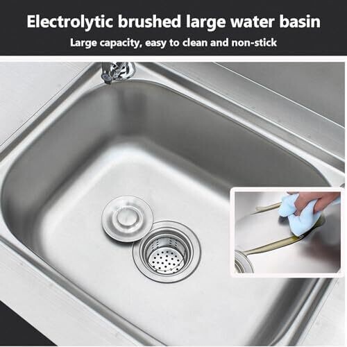 Double Bowl Kitchen Sink with 360° Rotating Faucet – Stainless Steel Sink for Modern Kitchens
