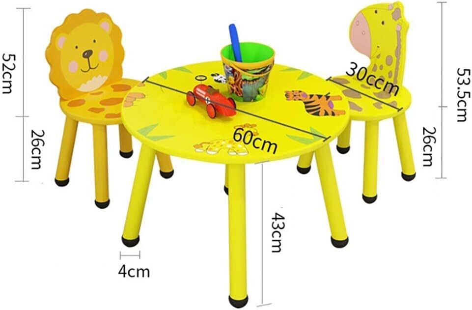 Durable Wooden Table &amp; Chairs Set for Kids, Sturdy Construction, Perfect for Playrooms or Learning Spaces