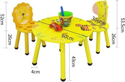 Durable Wooden Table &amp; Chairs Set for Kids, Sturdy Construction, Perfect for Playrooms or Learning Spaces