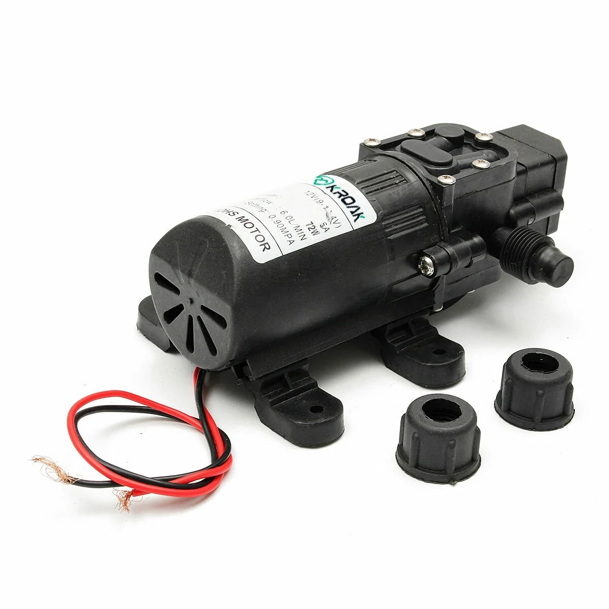 DC 12V 130PSI High-Pressure Diaphragm Water Pump Self Priming Automatic Switch for RV, Boat, and Home Use 6L/Min