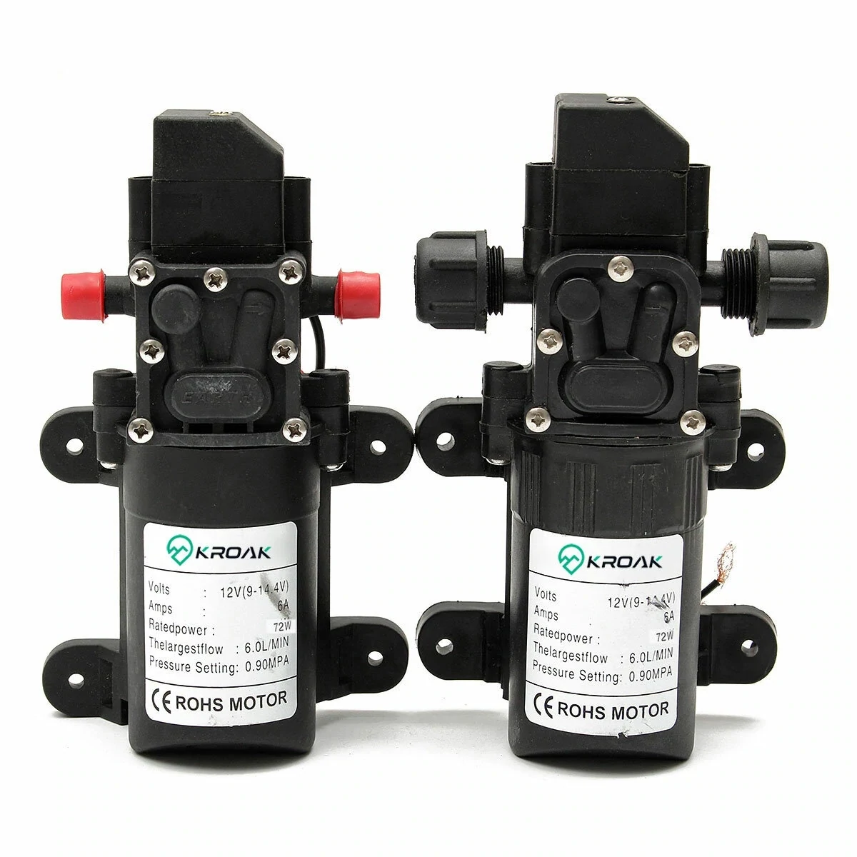 DC 12V 130PSI High-Pressure Diaphragm Water Pump Self Priming Automatic Switch for RV, Boat, and Home Use 6L/Min