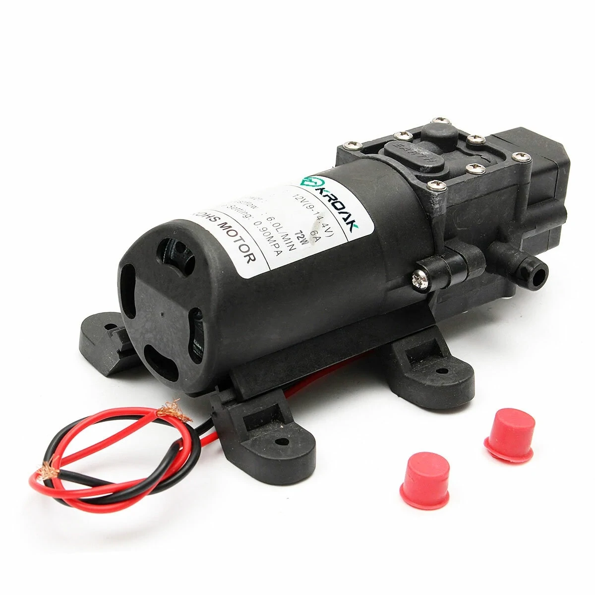 DC 12V 130PSI High-Pressure Diaphragm Water Pump Self Priming Automatic Switch for RV, Boat, and Home Use 6L/Min