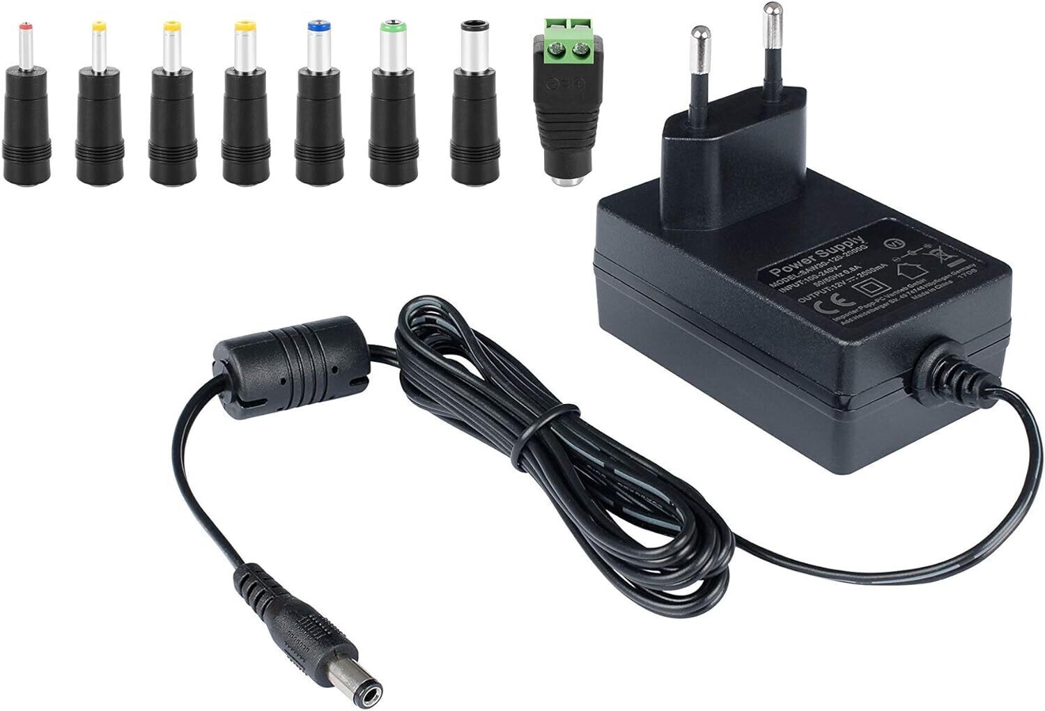 AC/DC Universal Switching Power Supply - Versatile 3V, 4.5V, 5V, 6V, 7.5V, 9V, 12V Output for Multipurpose Use in Various Electronic Devices
