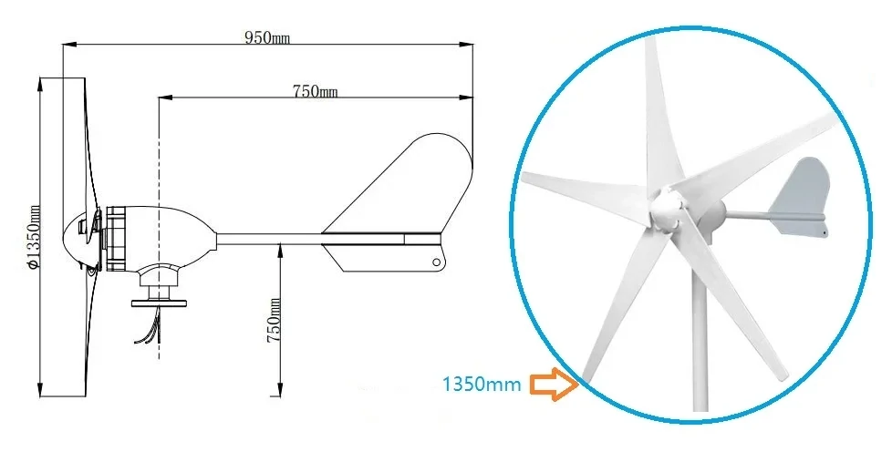 Wind Turbine Generator 300W-500W