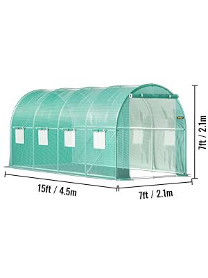Galvanized Frame Tunnel Greenhouse With Waterproof Cover, Available In Sizes Ranging From 6x3x2m To 3x2x2m