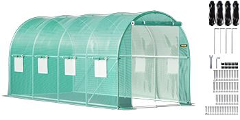 Galvanized Frame Tunnel Greenhouse With Waterproof Cover, Available In Sizes Ranging From 6x3x2m To 3x2x2m