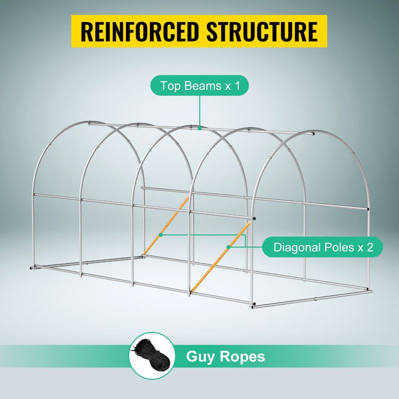 Galvanized Frame Tunnel Greenhouse With Waterproof Cover, Available In Sizes Ranging From 6x3x2m To 3x2x2m