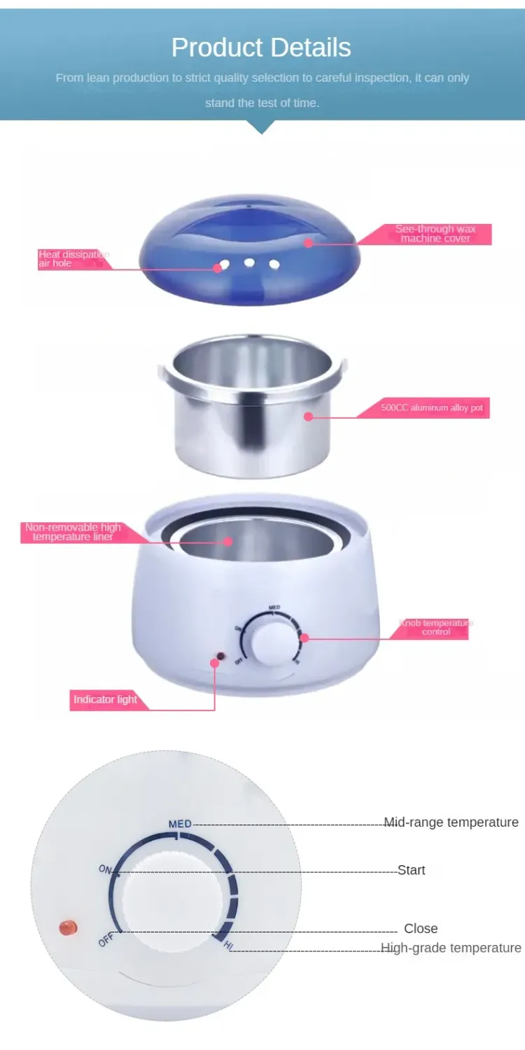 High-Quality Hair Removal Device Wax Heater: Depilatory Epilator for Melted Wax Beans, Professional Heating Device for Home Beauty Salon Use