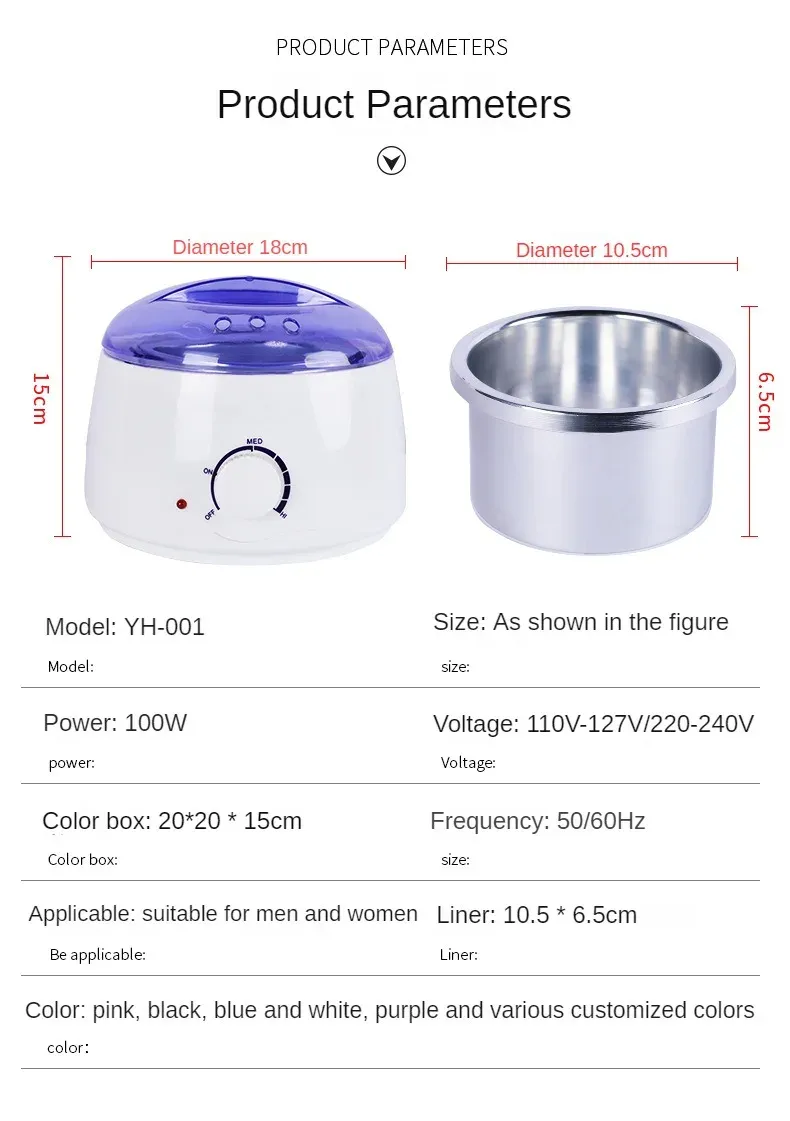 High-Quality Hair Removal Device Wax Heater: Depilatory Epilator for Melted Wax Beans, Professional Heating Device for Home Beauty Salon Use