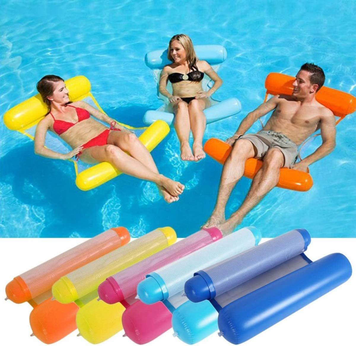2 Inflatable Water Loungers for Pool, Beach, or Holiday Fun, Each 130x73 cm, Easily Foldable for Convenient Storage