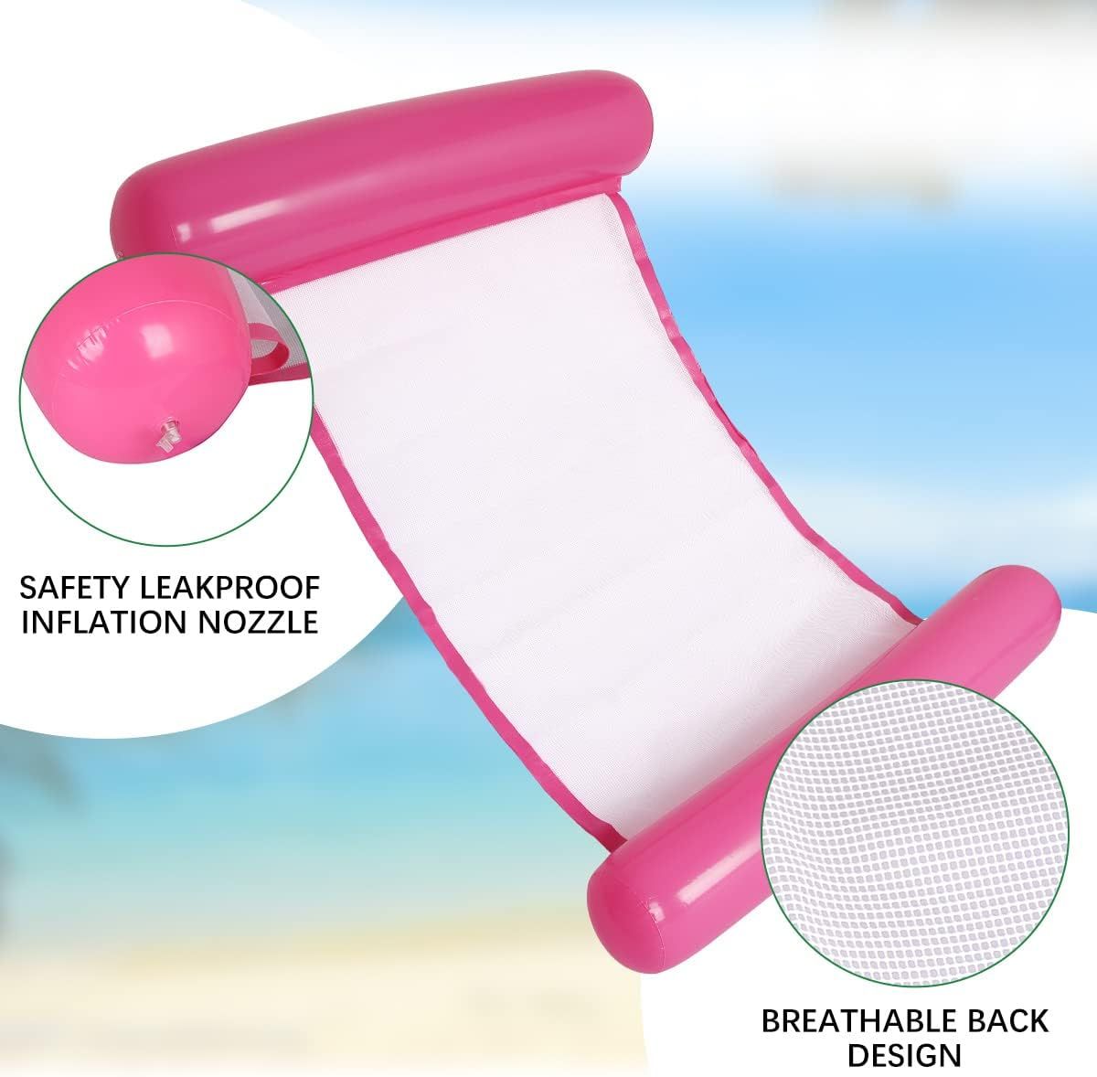 2 Inflatable Water Loungers for Pool, Beach, or Holiday Fun, Each 130x73 cm, Easily Foldable for Convenient Storage