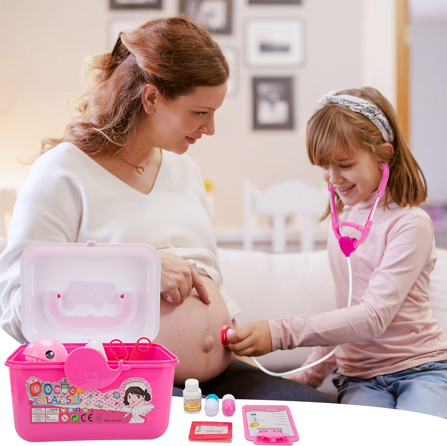Simulation Pretend Doctor Nurse Role Play Education Toy Set with Carrying Box for Kids Gift - Blue