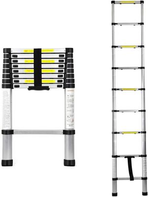 2.6M, Aluminum Multi-Purpose Extendable Telescoping Ladder (8.5ft/2.6m), Max Load 150kg/330lb