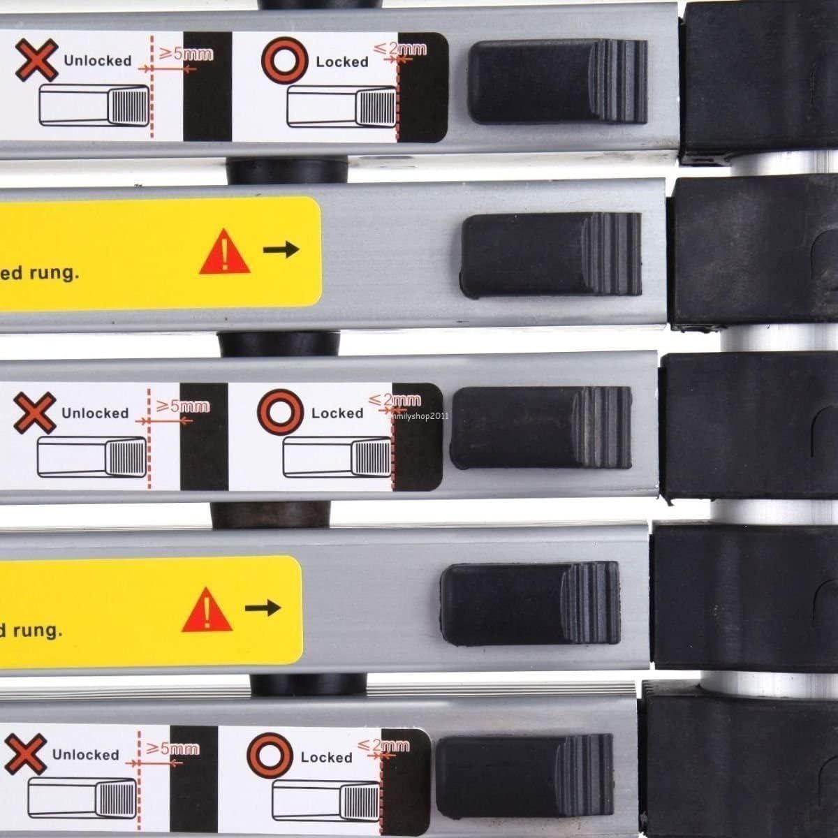 2.6M, Aluminum Multi-Purpose Extendable Telescoping Ladder (8.5ft/2.6m), Max Load 150kg/330lb