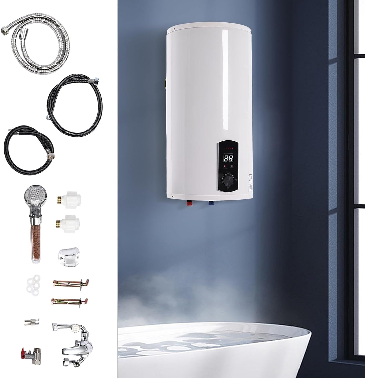 50L/80L/100L/120L Electric Storage Hot Water Heater – Instantaneous Water Boiler with LED Screen, 220V 2K for Residential and Commercial Hot Water Solutions