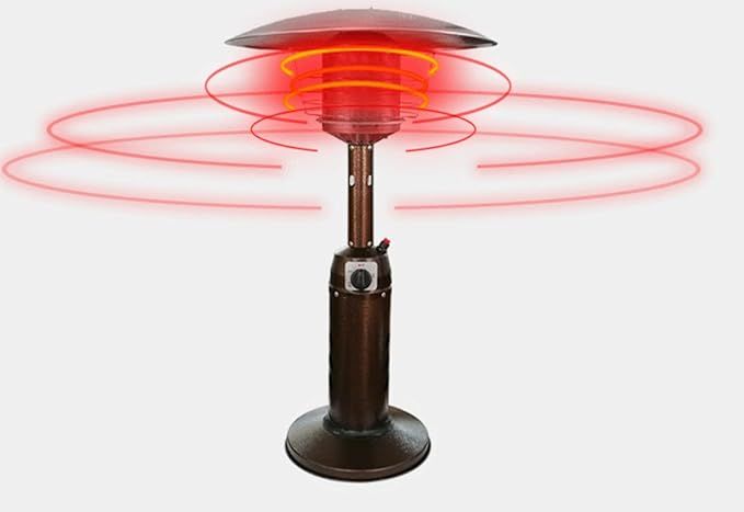 Table Top Gas Patio Heater Portable Outdoor Steel Garden Heater With Hose And Regulator