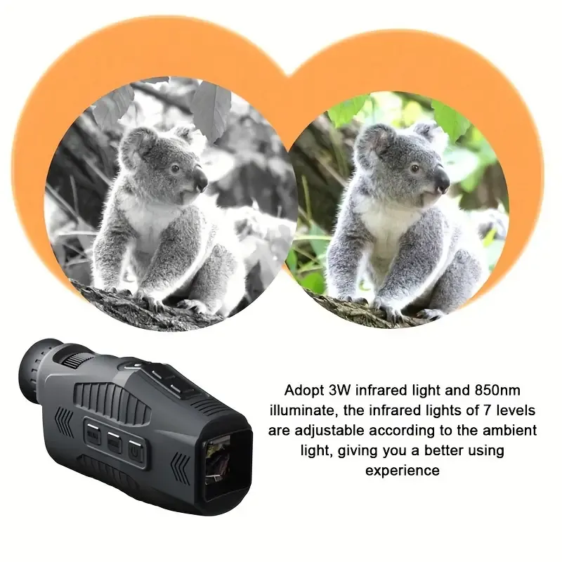 1080p HD Night Vision Monocular | Complete Darkness | R11 Device, 150-200m Range, 5x Digital Zoom, Built-in Battery