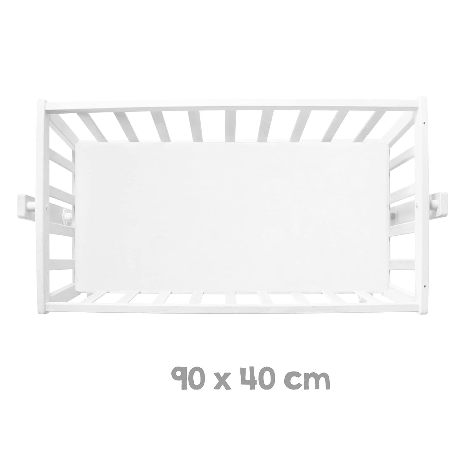 Complete Cradle Set Baby Cradle with Mattress 40 x 90 cm, Adjustable Function with Locking Knob, Brake Roller Set, Portable Crib for Babies, Infant Sleep Solution
