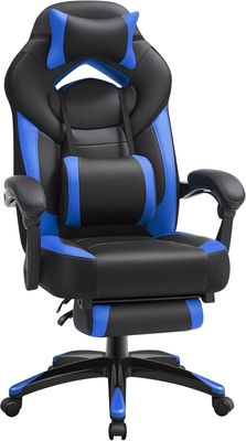 Computer Gaming Chair Armchair Rocking Reclining Chair with PU Leather, Ergonomic Office Chair, Adjustable Height, Lumbar Support for Gaming and Office Use