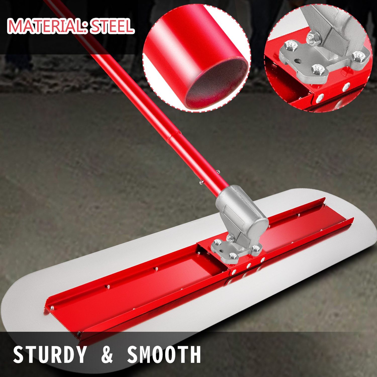 Concrete Float Tool Trowel Handle &amp; Bracket, Professional Concrete Finishing Tool, Adjustable Trowel Handle for Smooth Surface, Durable Construction Tool