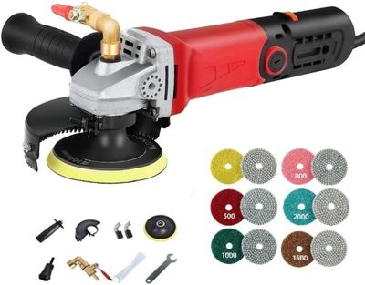 Concrete Marble Granite Wet Polisher Grinder Stone Polishing Tool with Variable Speed, Professional Wet Grinding Machine for Surface Finishing, Heavy-Duty Polisher for Stone and Concrete