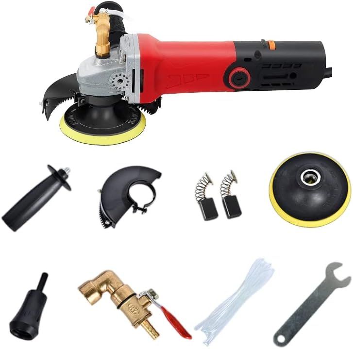 Concrete Marble Granite Wet Polisher Grinder Stone Polishing Tool with Variable Speed, Professional Wet Grinding Machine for Surface Finishing, Heavy-Duty Polisher for Stone and Concrete