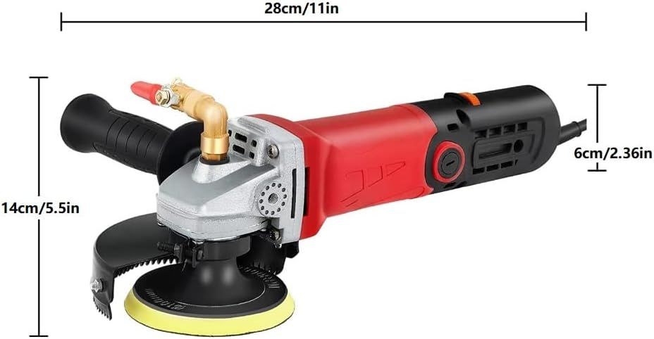 Concrete Marble Granite Wet Polisher Grinder Stone Polishing Tool with Variable Speed, Professional Wet Grinding Machine for Surface Finishing, Heavy-Duty Polisher for Stone and Concrete