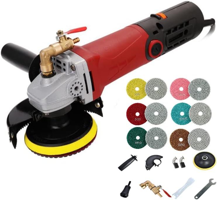 Concrete Marble Granite Wet Polisher Grinder Stone Polishing Tool with Variable Speed, Professional Wet Grinding Machine for Surface Finishing, Heavy-Duty Polisher for Stone and Concrete